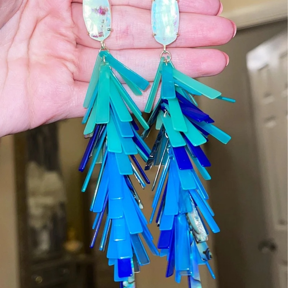 Kendra Scott Justyne blue long earrings